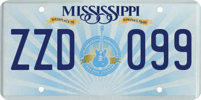 MS license plate ZZD099