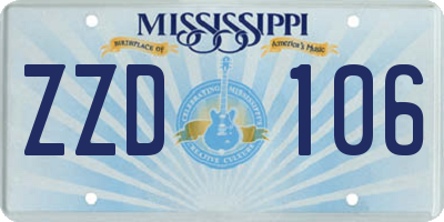 MS license plate ZZD106