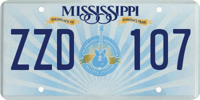 MS license plate ZZD107