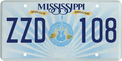 MS license plate ZZD108