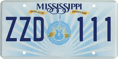 MS license plate ZZD111