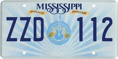 MS license plate ZZD112