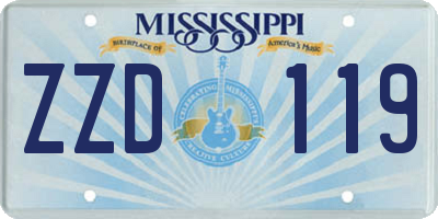 MS license plate ZZD119