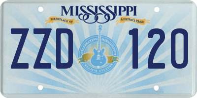 MS license plate ZZD120