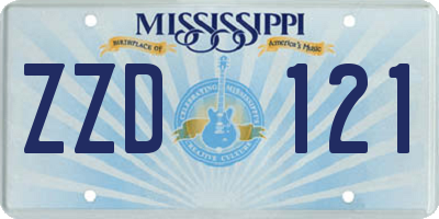 MS license plate ZZD121