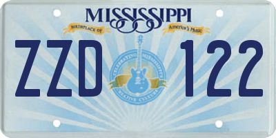 MS license plate ZZD122