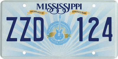 MS license plate ZZD124