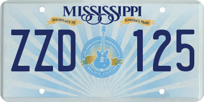 MS license plate ZZD125