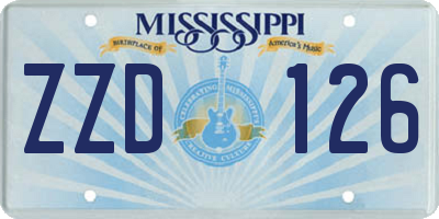 MS license plate ZZD126