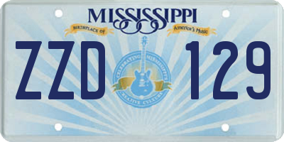MS license plate ZZD129