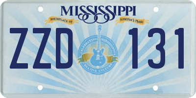 MS license plate ZZD131