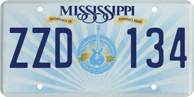 MS license plate ZZD134