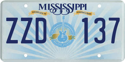 MS license plate ZZD137