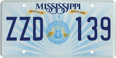 MS license plate ZZD139