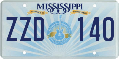 MS license plate ZZD140