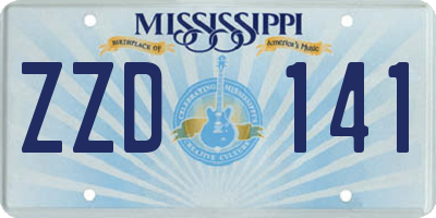 MS license plate ZZD141