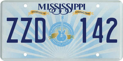 MS license plate ZZD142