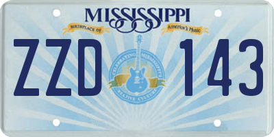 MS license plate ZZD143