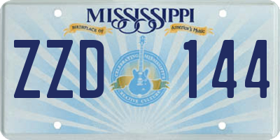 MS license plate ZZD144