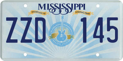 MS license plate ZZD145