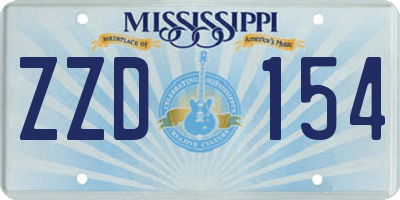 MS license plate ZZD154