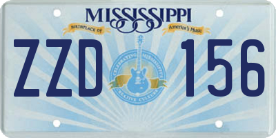 MS license plate ZZD156