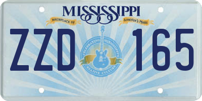 MS license plate ZZD165
