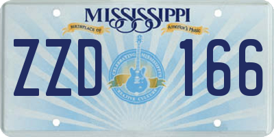 MS license plate ZZD166