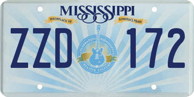 MS license plate ZZD172
