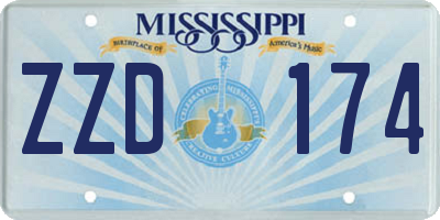 MS license plate ZZD174