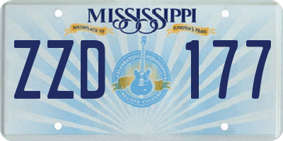MS license plate ZZD177