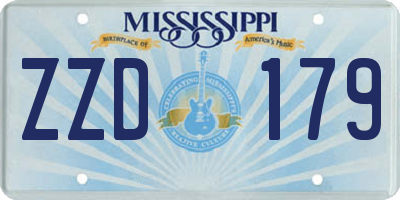 MS license plate ZZD179