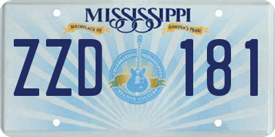 MS license plate ZZD181