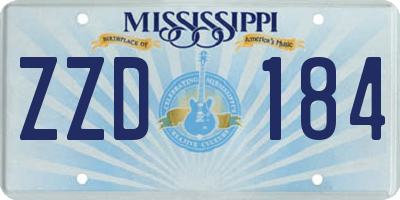 MS license plate ZZD184
