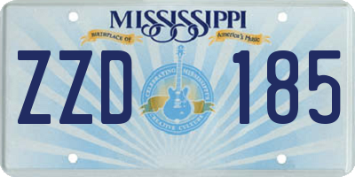 MS license plate ZZD185