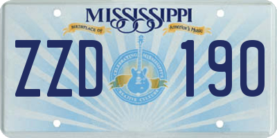 MS license plate ZZD190