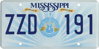 MS license plate ZZD191