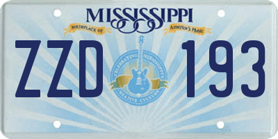 MS license plate ZZD193
