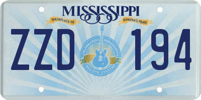 MS license plate ZZD194