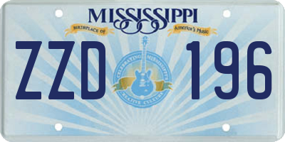 MS license plate ZZD196