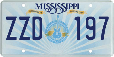 MS license plate ZZD197