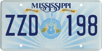 MS license plate ZZD198