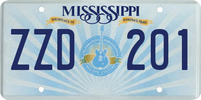 MS license plate ZZD201
