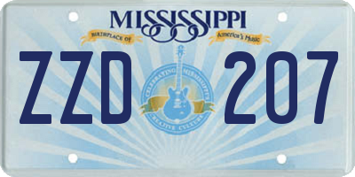 MS license plate ZZD207
