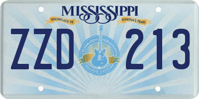 MS license plate ZZD213