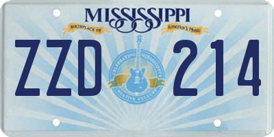 MS license plate ZZD214