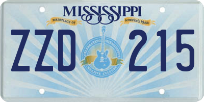 MS license plate ZZD215