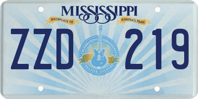 MS license plate ZZD219
