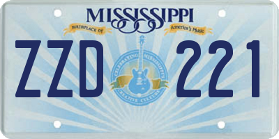 MS license plate ZZD221
