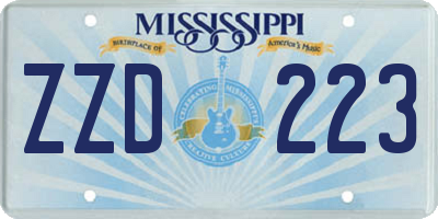 MS license plate ZZD223